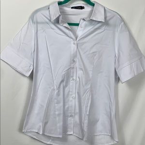 NWOT Lunnow white short sleeved button down XL